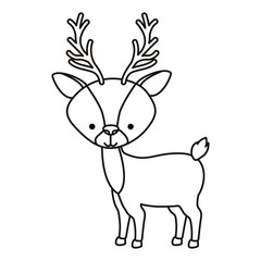 beautiful reindeer woodland character vector illustration design