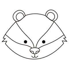 cute skunk woodland character vector illustration design