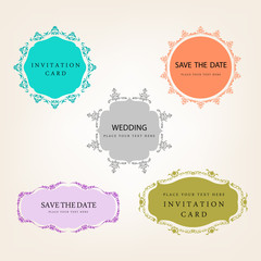 wedding invitation frame vector collection