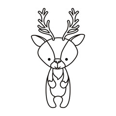 beautiful reindeer woodland character vector illustration design