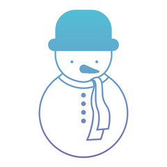 snowman christmas character icon vector illustration design