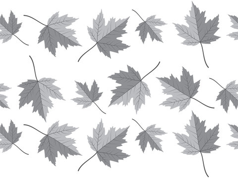 grey maple leaf vector seamless pattern for wallpaper, background, cover, greeting card, fabric textile
