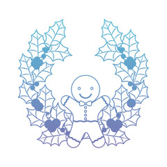 christmas crown wreath with ginger cookie vector illustration design