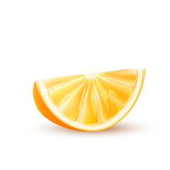 Vector realistic orange fruit slice 3d isolated