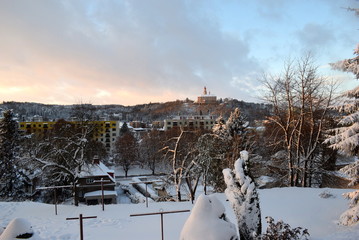 Winter town landscape