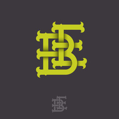 Obraz premium B and E monogram. B and E crossed letters, intertwined letters initials.