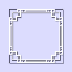 Vintage retro white frame in Art Deco style. Template for design