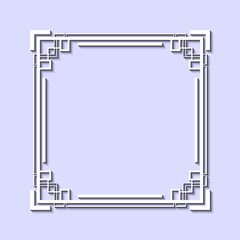 Vintage retro white frame in Art Deco style. Template for design