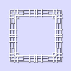 Vintage retro white frame in Art Deco style. Template for design