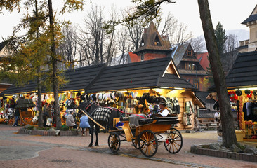 Fototapeta Krupowki street in Zakopane. Poland obraz