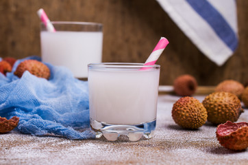 White drink made from lychee