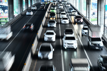 Controlled-access highway in Bangkok during rush hour