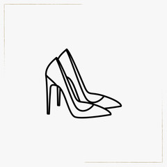 lady shoes line icon