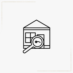 real estate house line icon