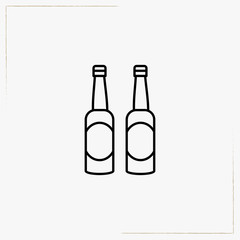 beer bottles line icon