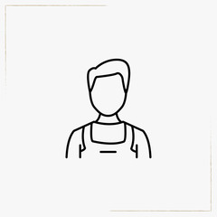 young man avatar line icon
