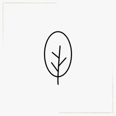 tree leafs line icon