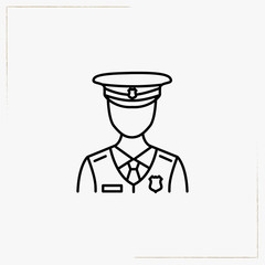 security guard line icon