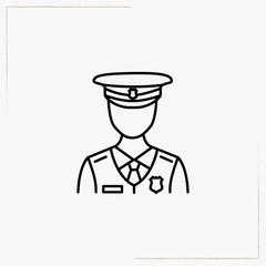 security guard line icon