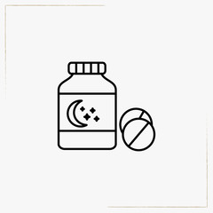 sleeping pill line icon