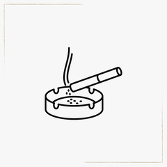 ashtray line icon - 192704902