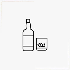 drink bottle with glass line icon