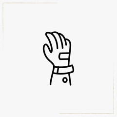 ski gloves line icon