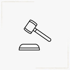 hummer of justice line icon