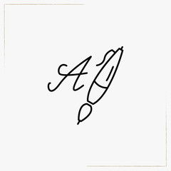 calligraphy pen line icon
