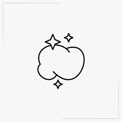 cloud star line icon