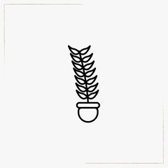 flowers in pot line icon