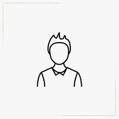 boy with punk avatar line icon