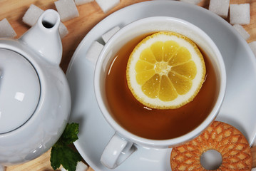 homemade cookies with sweet lemon tea for the afternoon with my grandmother