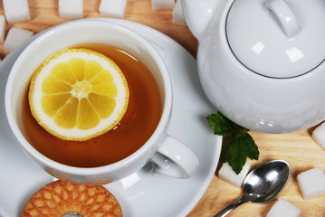 homemade cookies with sweet lemon tea for the afternoon with my grandmother