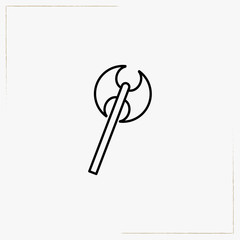 poleaxe line icon