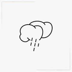 thunder and rain cloud line icon