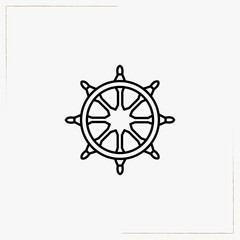 hand wheel line icon