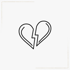 broken heart line icon