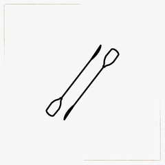 rowing paddle line icon
