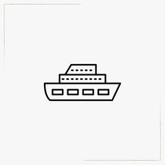 Naklejka premium ship line icon