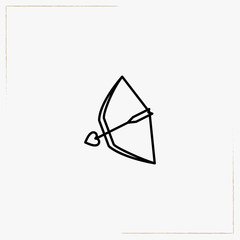 bow with arrow line icon
