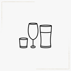 drink glasses line icon