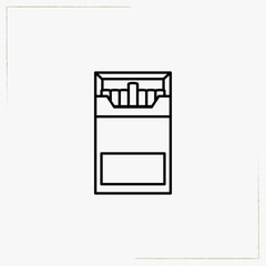 cigarette box line icon