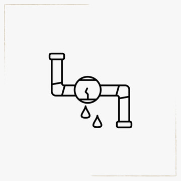 water leakage in the pipe line icon