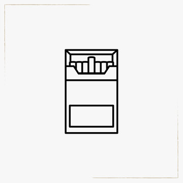 cigarette box line icon