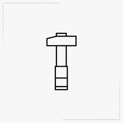 hammer line icon