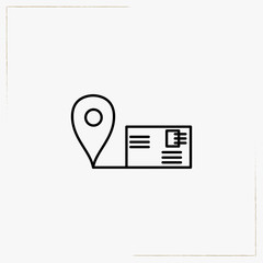 mail delivery location line icon