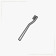 teeth brush line icon