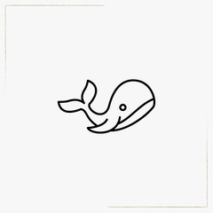 whale line icon