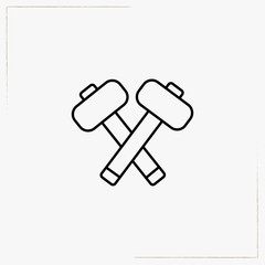 hammer line icon